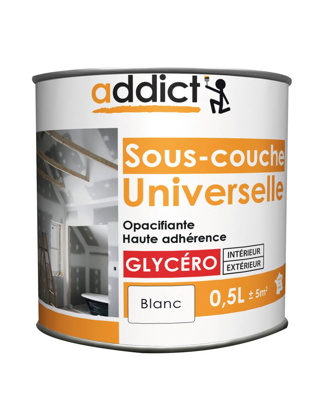 Sous-couche Glycéro 0.5l Addict Adhérence Universelle, Finition Durable - Addict - Image 1