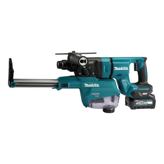 Perforateur-burineur SDS-PLUS 40V max - 28 mm XGT avec kit d'aspiration - MAKITA - avec 2 batteries 40V 4.0Ah - chargeur - coffret - HR007GM202 - Image 2