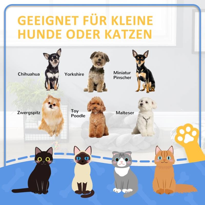 Panier Rond Chien Chat Corde Coton Tressé Coussin Doux Lavable Ø55cm Gris - ComfortXL Pet Living - Image 4