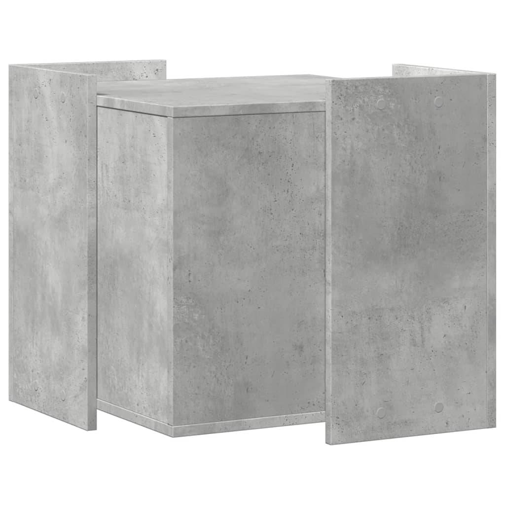 Lit pour chat - Meuble de bac à litière pour chat gris béton bois d'ingénierie MP560 - Image 6