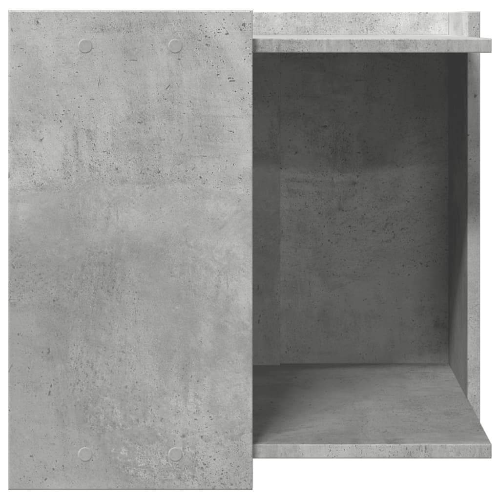 Lit pour chat - Meuble de bac à litière pour chat gris béton bois d'ingénierie MP560 - Image 5