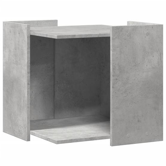 Lit pour chat - Meuble de bac à litière pour chat gris béton bois d'ingénierie MP560 - Image 1