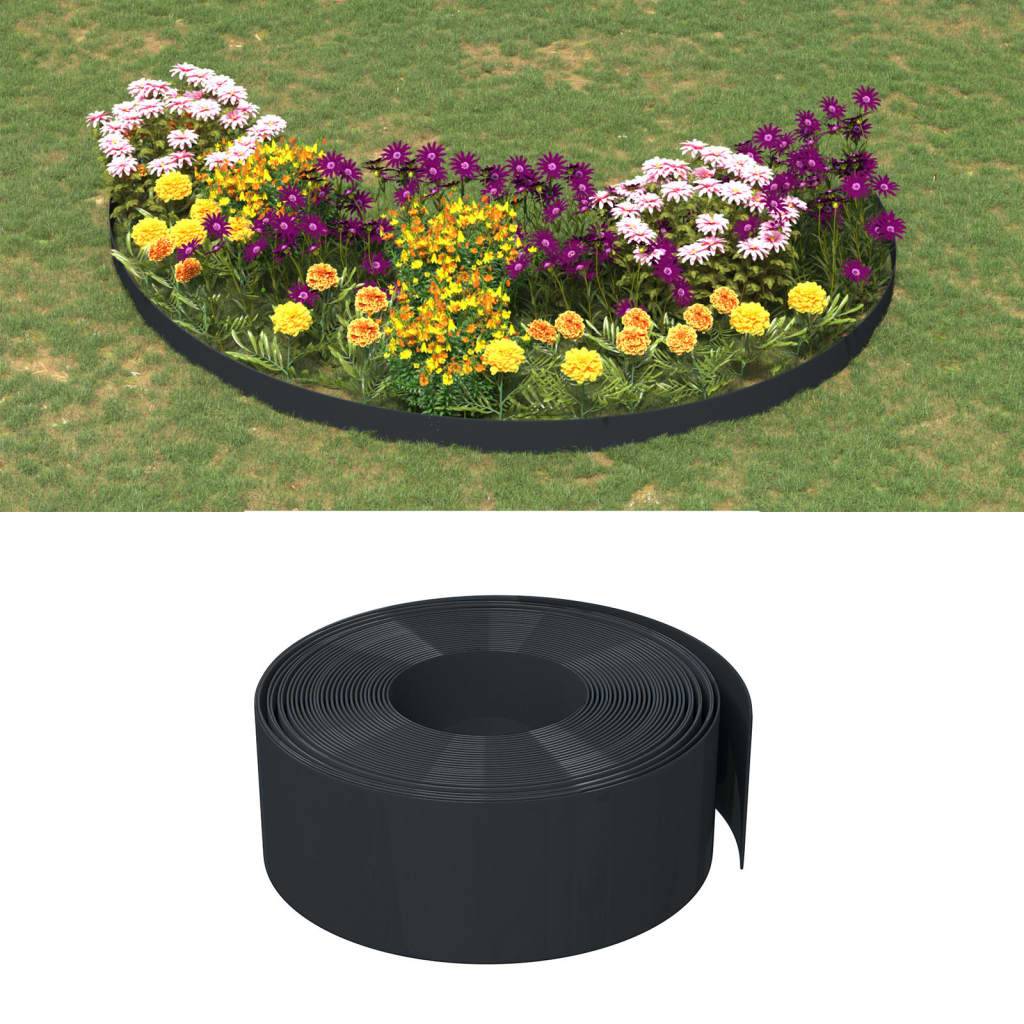 PANGIVO - Bordures de jardin polyéthylène noir 4000 x 0.2 x 20 cm - PANGIVO