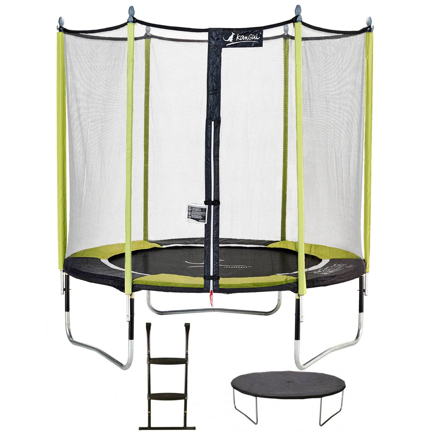 Kangui - Trampoline jardin Ø 250 cm + filet + échelle + bâche - JUMPI 250 - Noir/Vert Kangui - Imagen 1