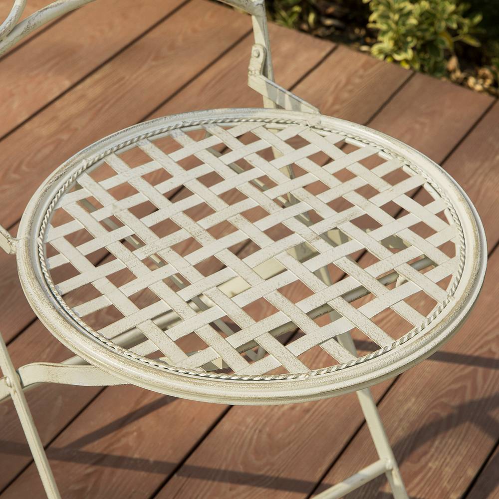 Sobuy - 3pcs Salon de Jardin 2 Personnes - 2 Chaises de Jardin + 1 Table Bistrot Pliantes Ensemble de Jardin Table Ronde L 60 x I 60 x H 77cm SoBuy - Imagen 7