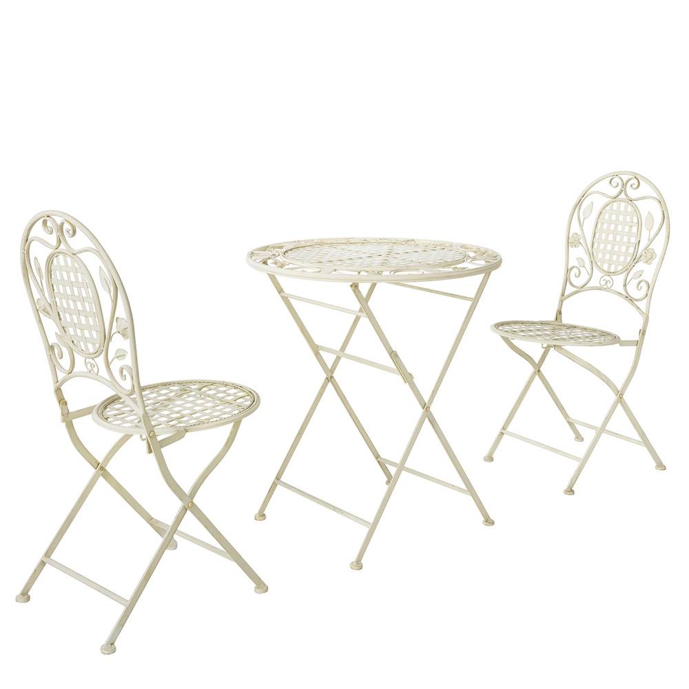 Sobuy - 3pcs Salon de Jardin 2 Personnes - 2 Chaises de Jardin + 1 Table Bistrot Pliantes Ensemble de Jardin Table Ronde L 60 x I 60 x H 77cm SoBuy - Imagen 1