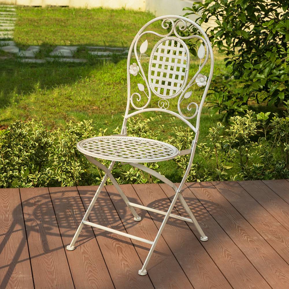 Sobuy - 3pcs Salon de Jardin 2 Personnes - 2 Chaises de Jardin + 1 Table Bistrot Pliantes Ensemble de Jardin Table Ronde L 60 x I 60 x H 77cm SoBuy - Imagen 4