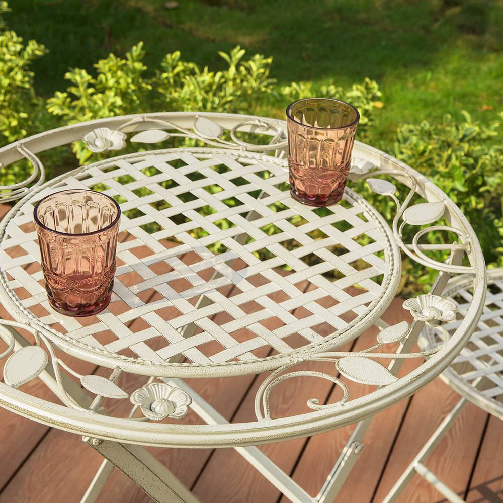 Sobuy - 3pcs Salon de Jardin 2 Personnes - 2 Chaises de Jardin + 1 Table Bistrot Pliantes Ensemble de Jardin Table Ronde L 60 x I 60 x H 77cm SoBuy - Imagen 5