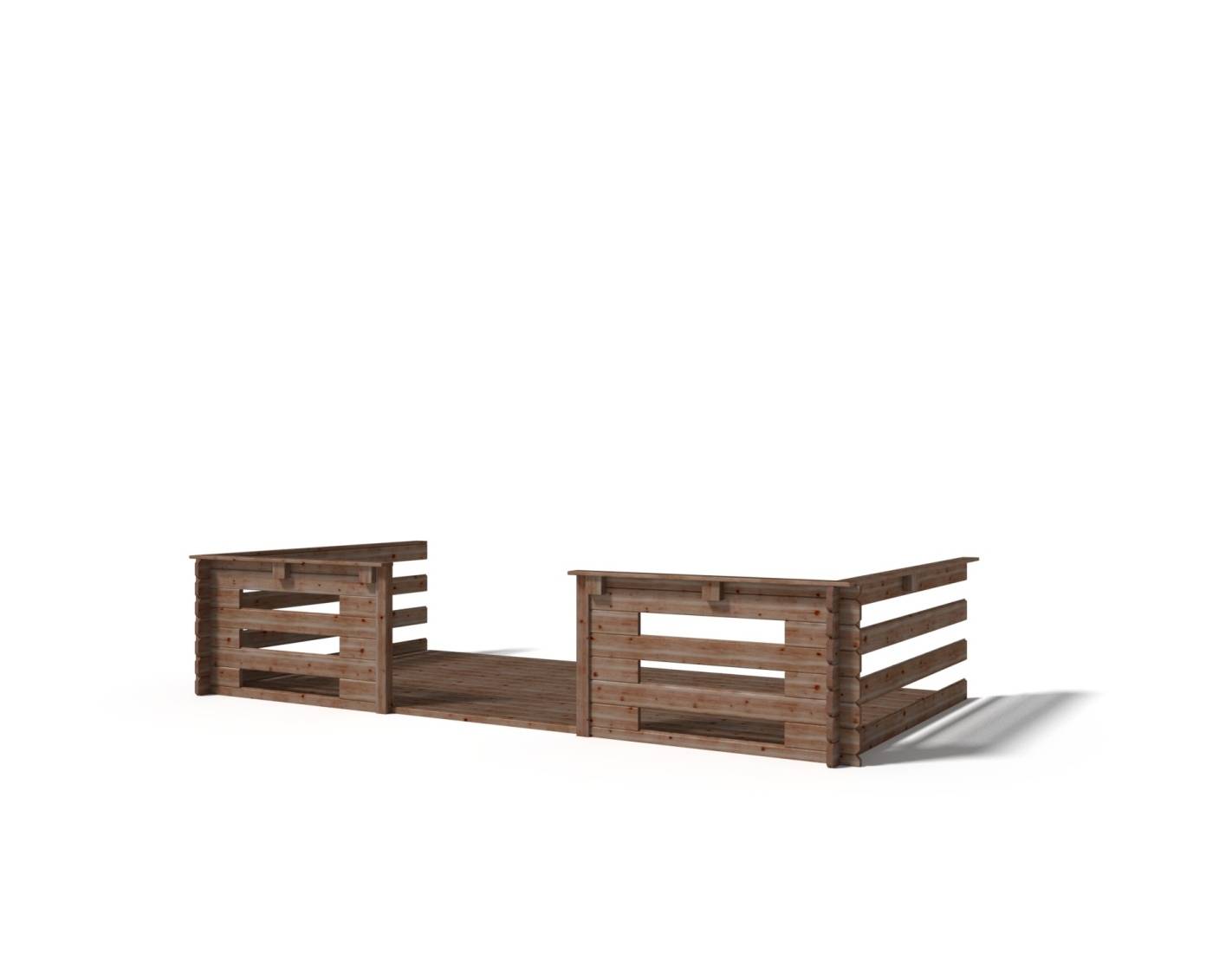 Altanka - Abri de jardin en bois - 4x4 m + terrasse avec balustrade et avant-toit en bois - 28 m2 - Traité - DOM181+DOM541+DOM542+POD05 - ALTANKA - Imagen 7