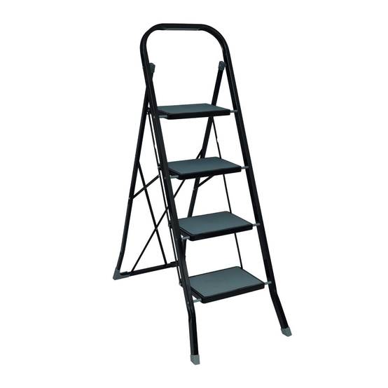 Escabeau 4 Marches "Pliant" 124cm Noir - Image 1