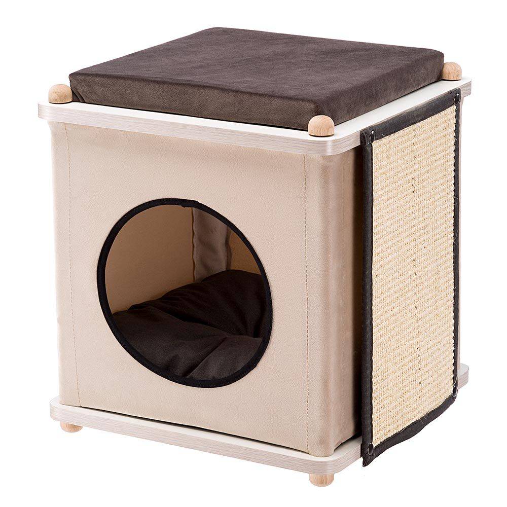 Ferplast - Meubles pour chats AKIRA, Bois FSC, avec Poteau à gratter et Couchage - Imagen 1