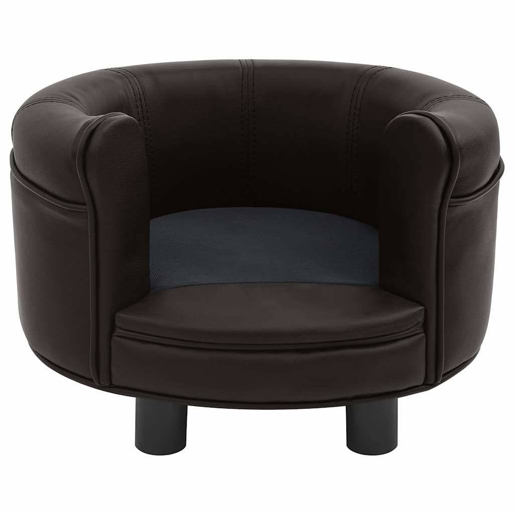 Vidaxl - Canapé pour chien Marron 48x48x32 cm Peluche et similicuir vidaXL 170958 - Imagen 7