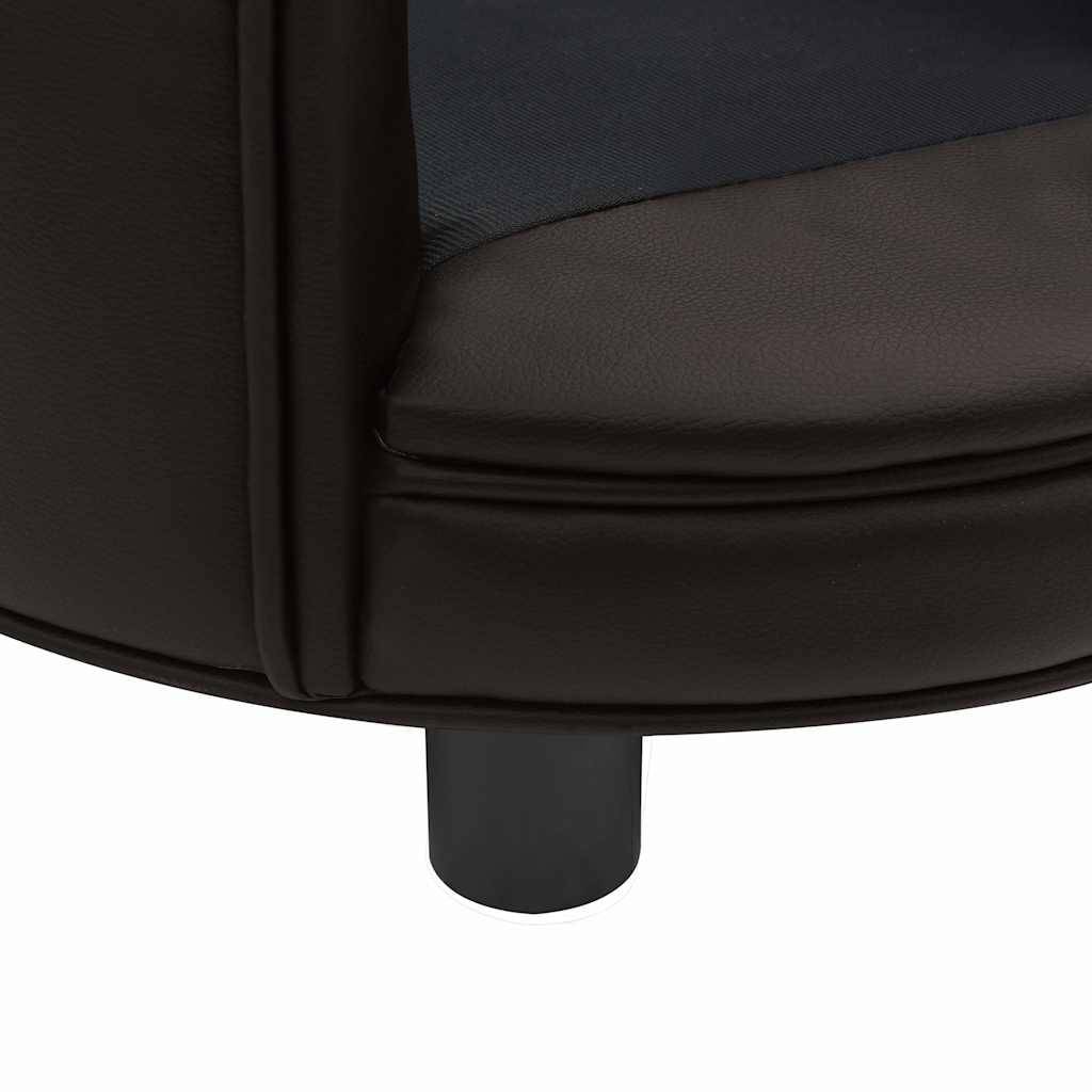 Vidaxl - Canapé pour chien Marron 48x48x32 cm Peluche et similicuir vidaXL 170958 - Imagen 5