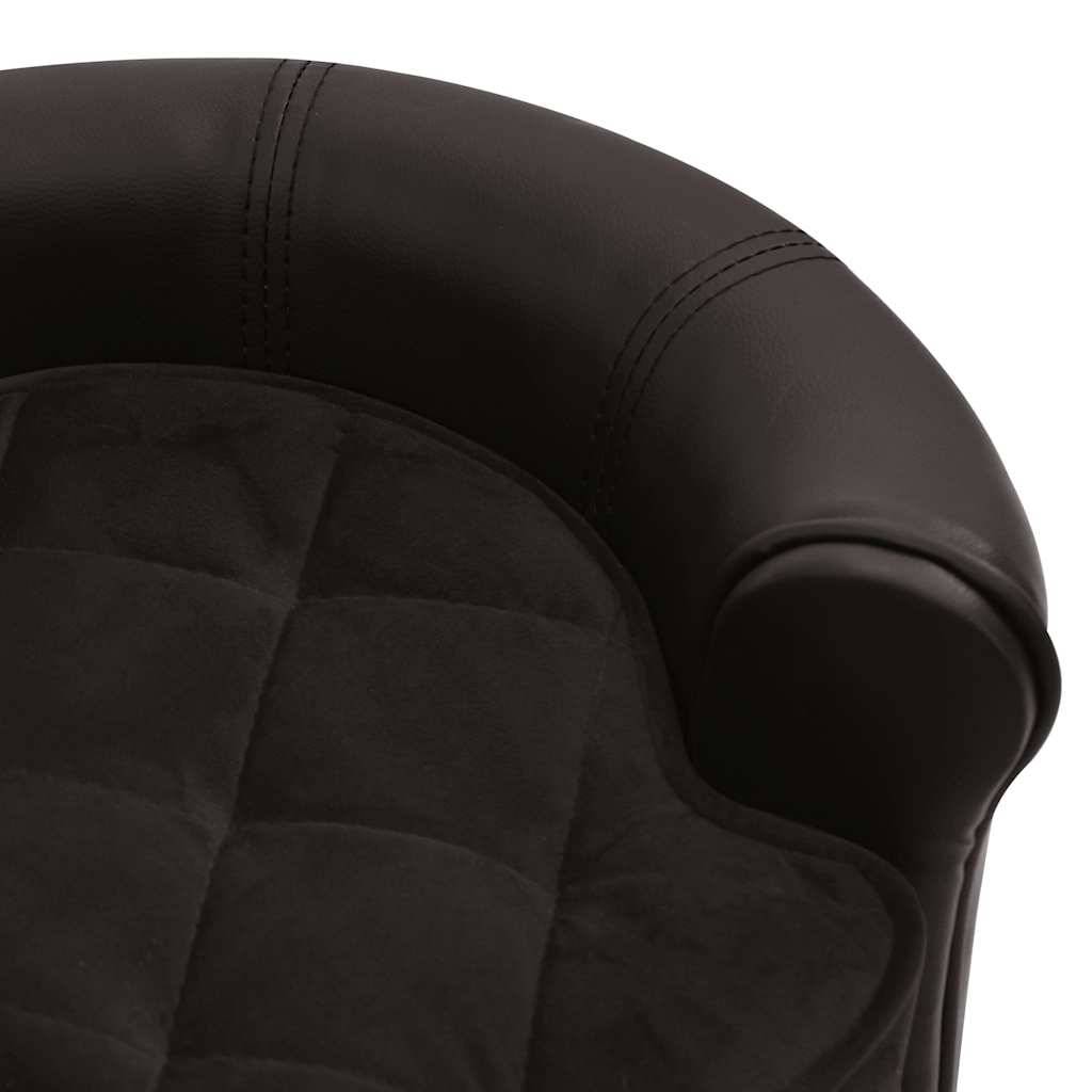 Vidaxl - Canapé pour chien Marron 48x48x32 cm Peluche et similicuir vidaXL 170958 - Imagen 4