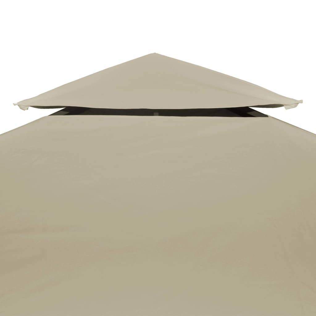Toile de Rechange Tonnelle 3x4m Polyester 310g/m² Imperméable pour Jardin Double Toit Beige - ComfortXL Outdoor Living - Image 3