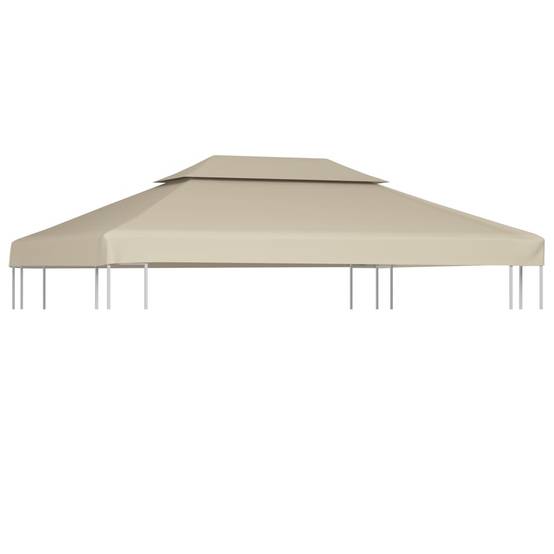 Toile de Rechange Tonnelle 3x4m Polyester 310g/m² Imperméable pour Jardin Double Toit Beige - ComfortXL Outdoor Living - Image 1