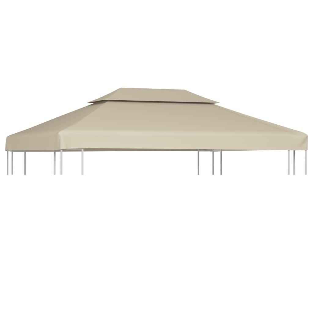 Toile de Rechange Tonnelle 3x4m Polyester 310g/m² Imperméable pour Jardin Double Toit Beige - ComfortXL Outdoor Living