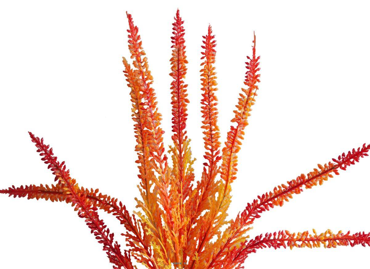 Artificielles - Pic de thuya factice H27cm plastique extérieur 9 ramures Rouge-orange - couleur: Rouge-orange - Imagen 2