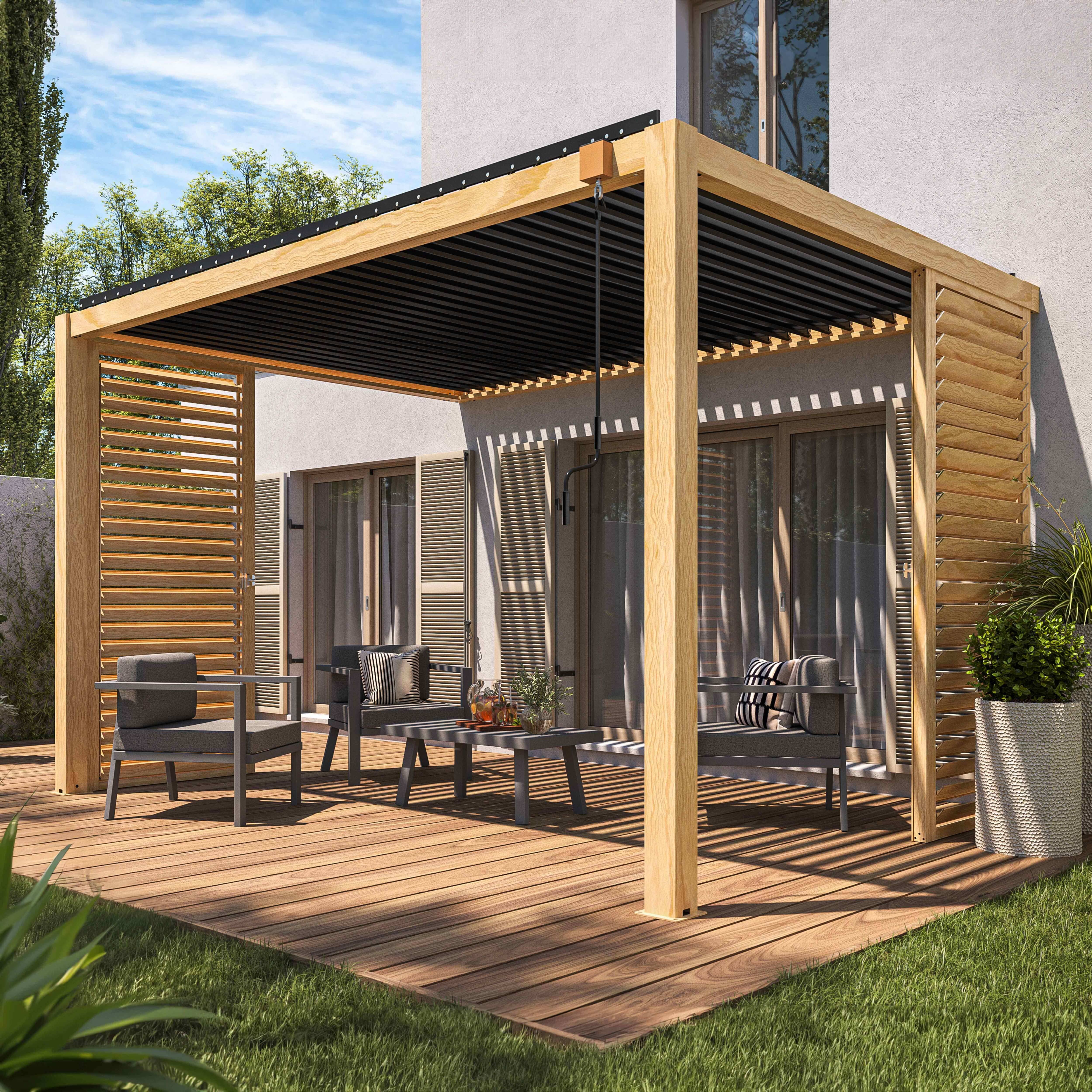 Oviala - Claustra bois pour pergola bioclimatique corato et sapri (2,39 x 1 m) Laviano - Oviala - Image 5