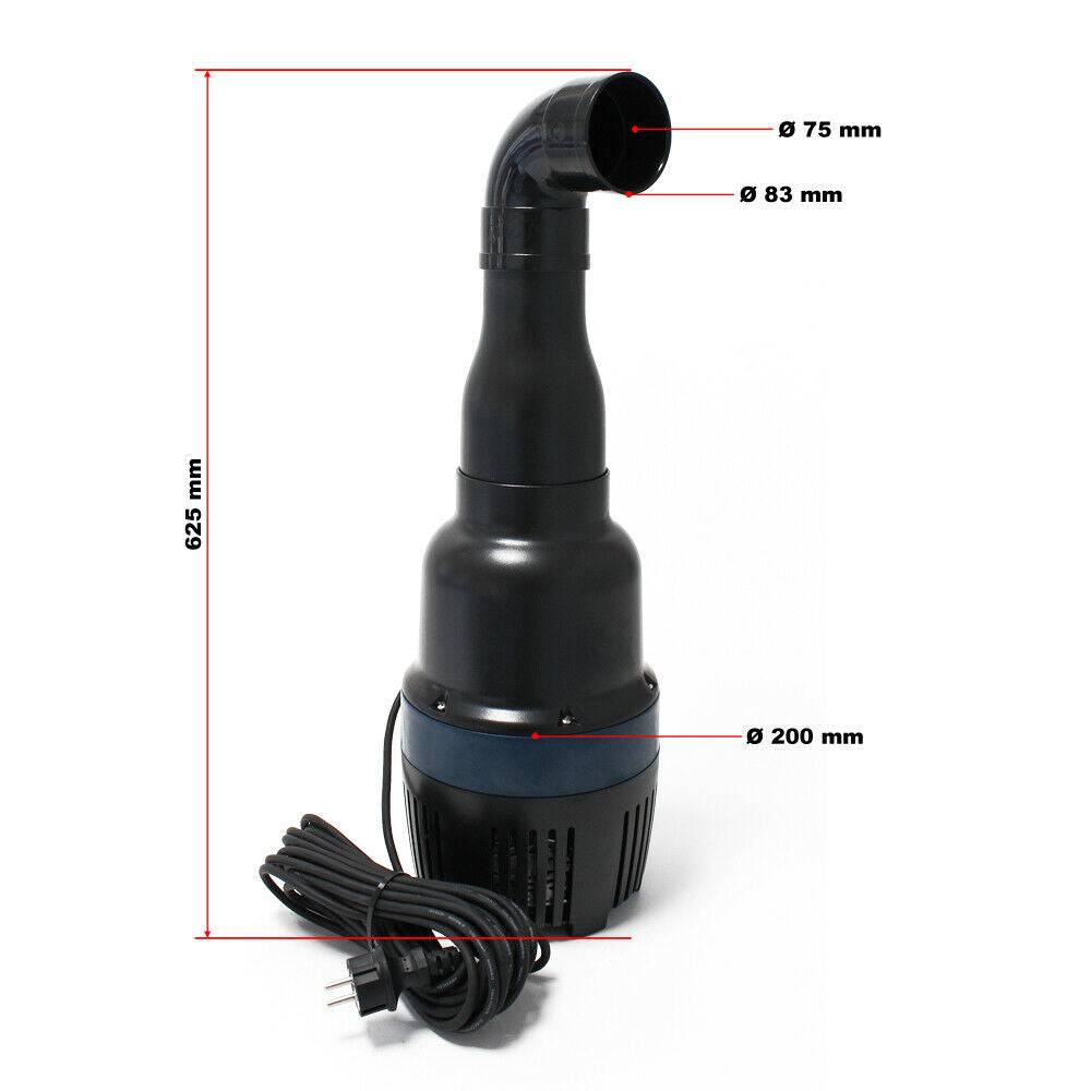 Helloshop26 - Pompe à eau de bassin filtre filtration cours d'eau eco aquarium petit étang eco à haut rendement 16000 litres par heure 75 Watts - Imagen 2