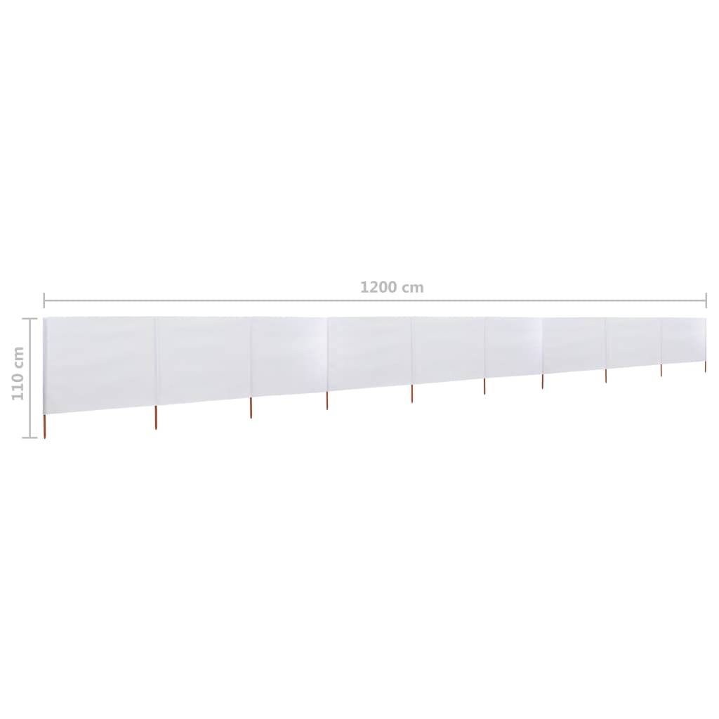 Helloshop26 - Brises-vue paravent 9 panneaux tissu 1200 x 80 cm blanc sable - Imagen 6