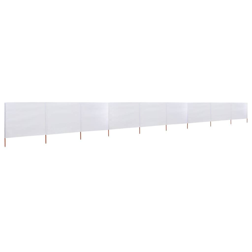 Helloshop26 - Brises-vue paravent 9 panneaux tissu 1200 x 80 cm blanc sable - Imagen 2