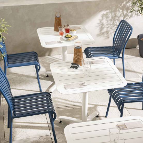 Oviala - Table inclinable de terrasse 70 x 70 cm blanc Almada - Oviala - Image 4