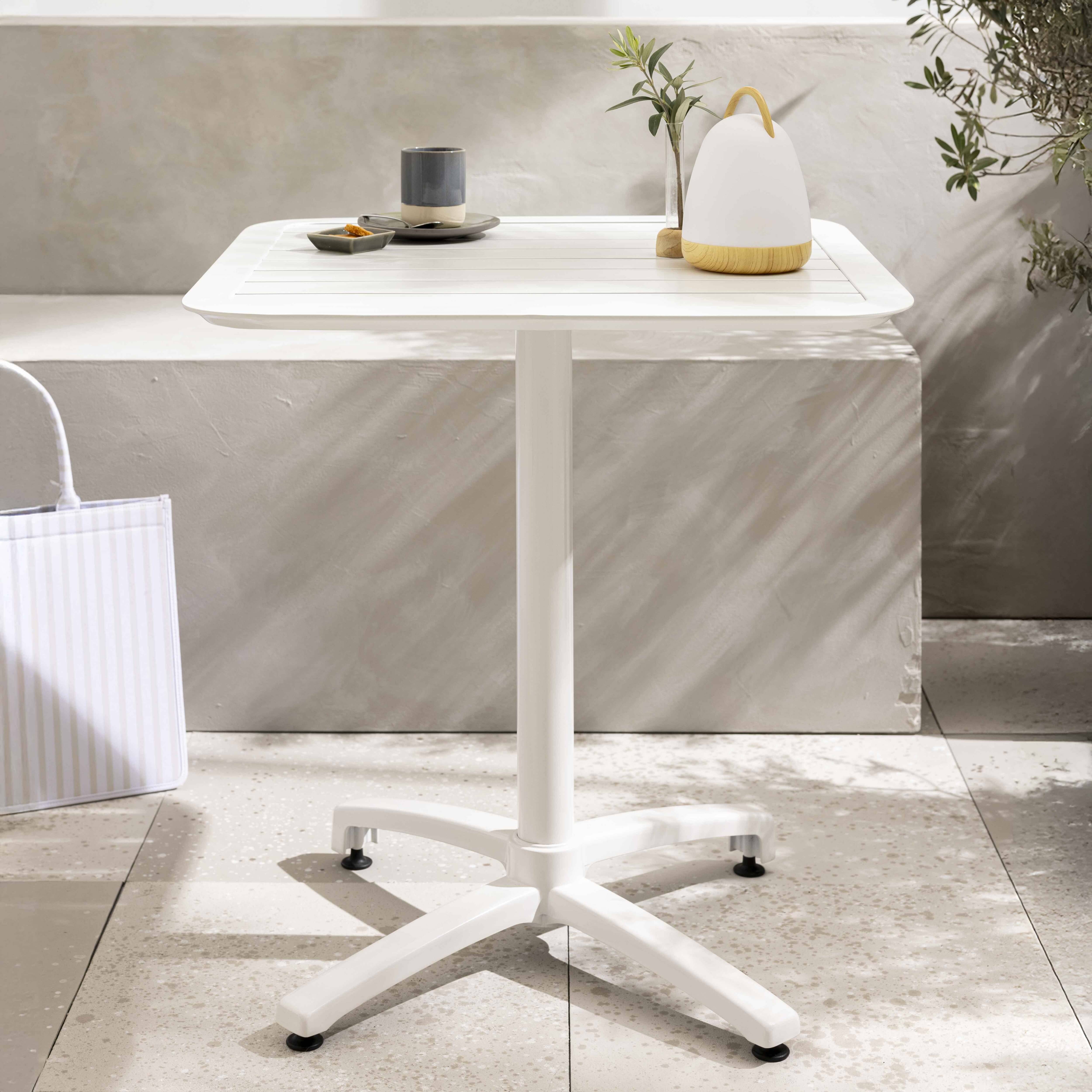 Oviala - Table inclinable de terrasse 70 x 70 cm blanc Almada - Oviala - Image 2