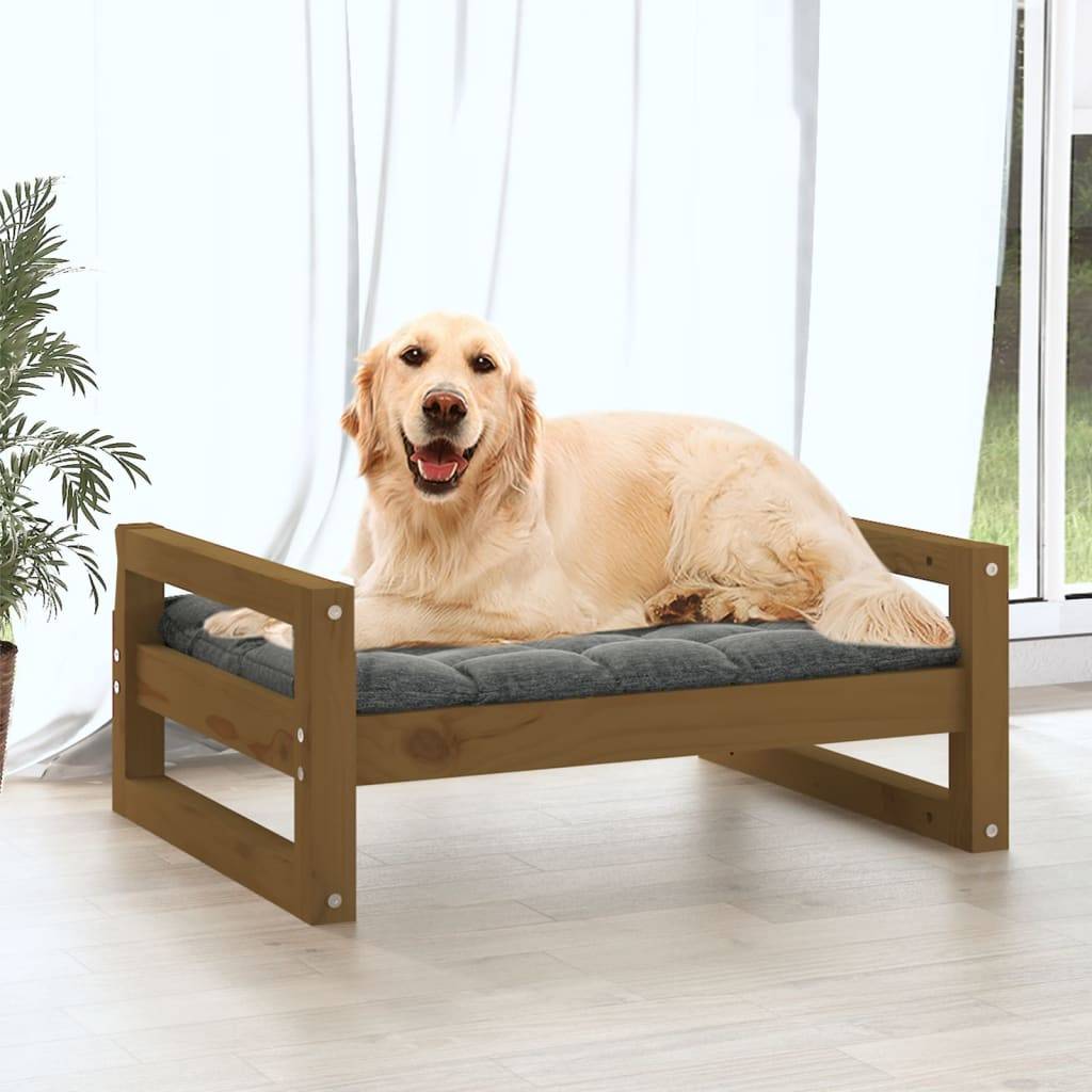 Vidaxl - Lit pour chien Marron miel 75,5x55,5x28 cm Bois de pin solide vidaXL 821480 - Imagen 4