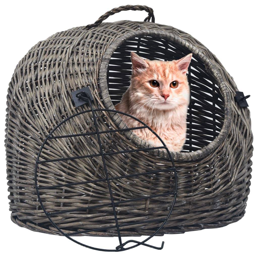 Vidaxl - Cage de transport pour chats Gris 45x35x35 cm Saule naturel vidaXL 170904 - Imagen 1