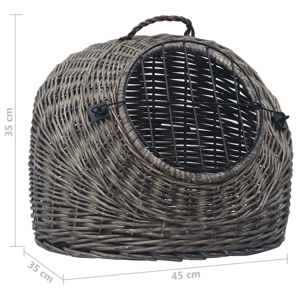 Vidaxl - Cage de transport pour chats Gris 45x35x35 cm Saule naturel vidaXL 170904 - Imagen 3