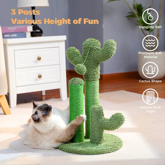 Arbre à Chat Cactus Lot de 3 Vert (XL) PAWZ Road - Image 8