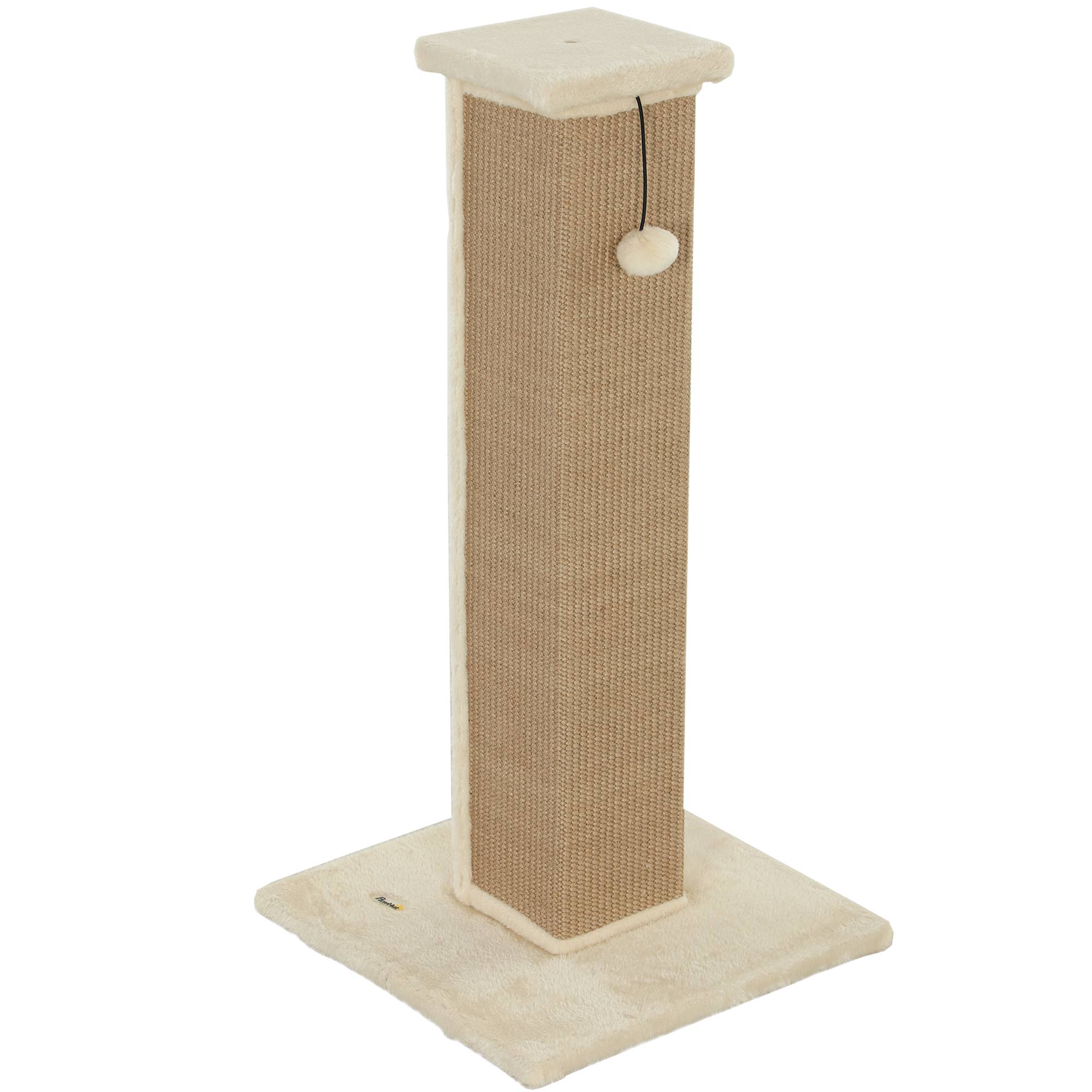 Poteau Griffoir Haut pour Chat 81 cm en Jute avec Balle de Jeu et Base Stable Beige - ComfortXL Outdoor Living - Image 2