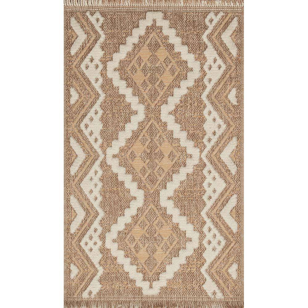 Jardindeco - Tapis intérieur extérieur aspect jute jaune Tijuana 9054 90 x 67 cm - Imagen 3