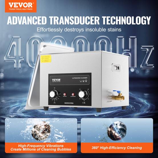 Vevor - VEVOR Nettoyeur ultrasons numérique 15L, minuterie, chauffage, panier. Professionnel 360W. Pour bijoux, lunettes. - Image 2