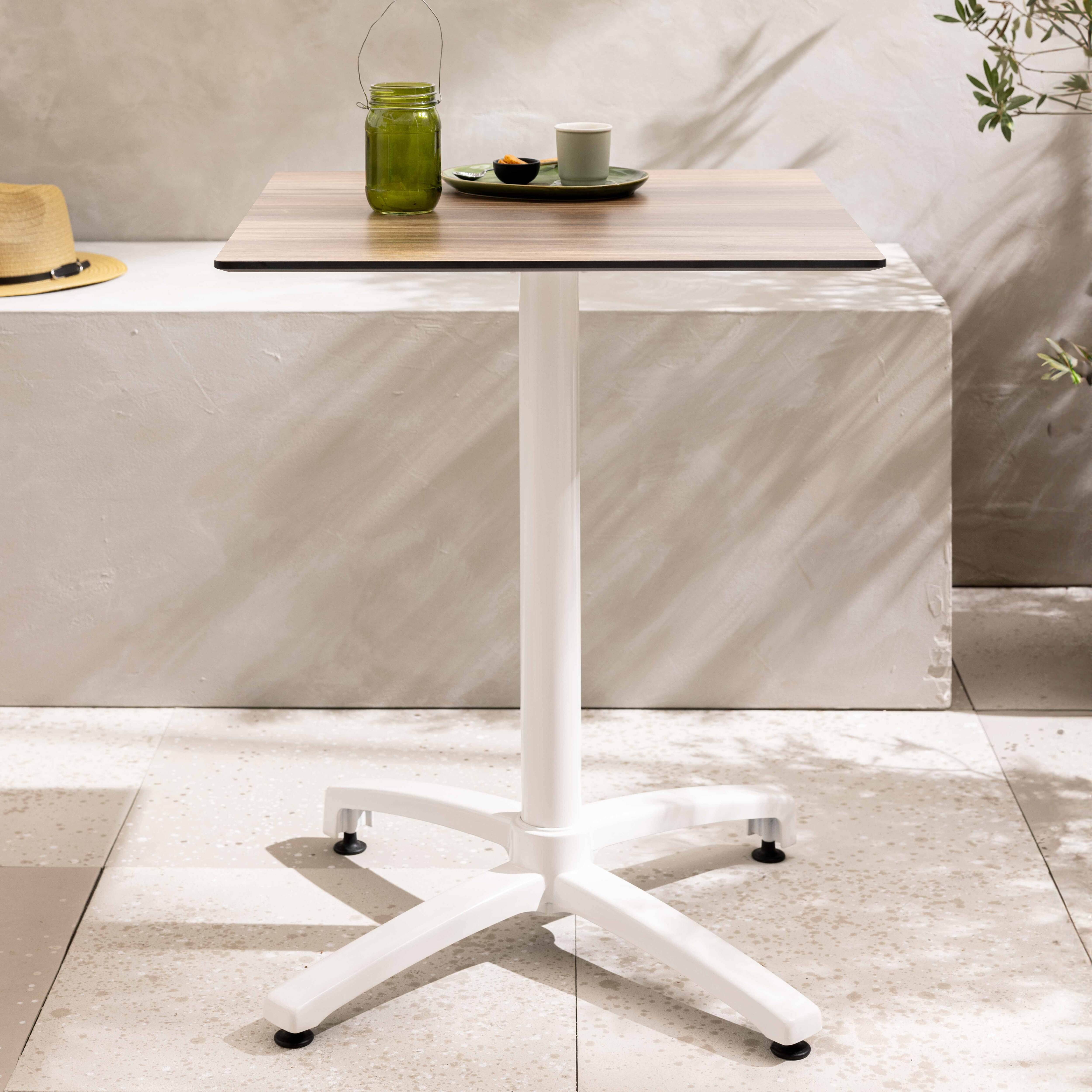 Oviala - Table de terrasse 60 x 60 cm inclinable stratifié chêne foncé Opéra - Oviala - Image 2