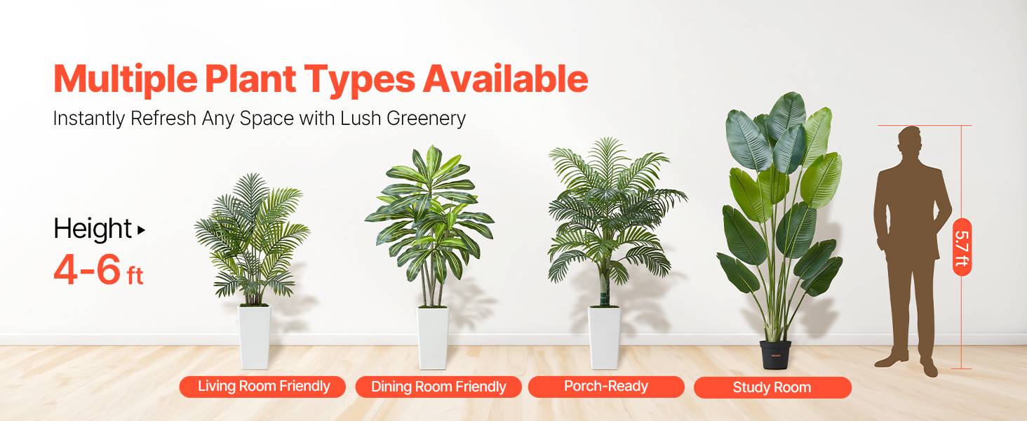 VEVOR Palmier Artificiel Areca Plante Artificielle Tropicale en Pot Blanc 1,8 m - Image 9