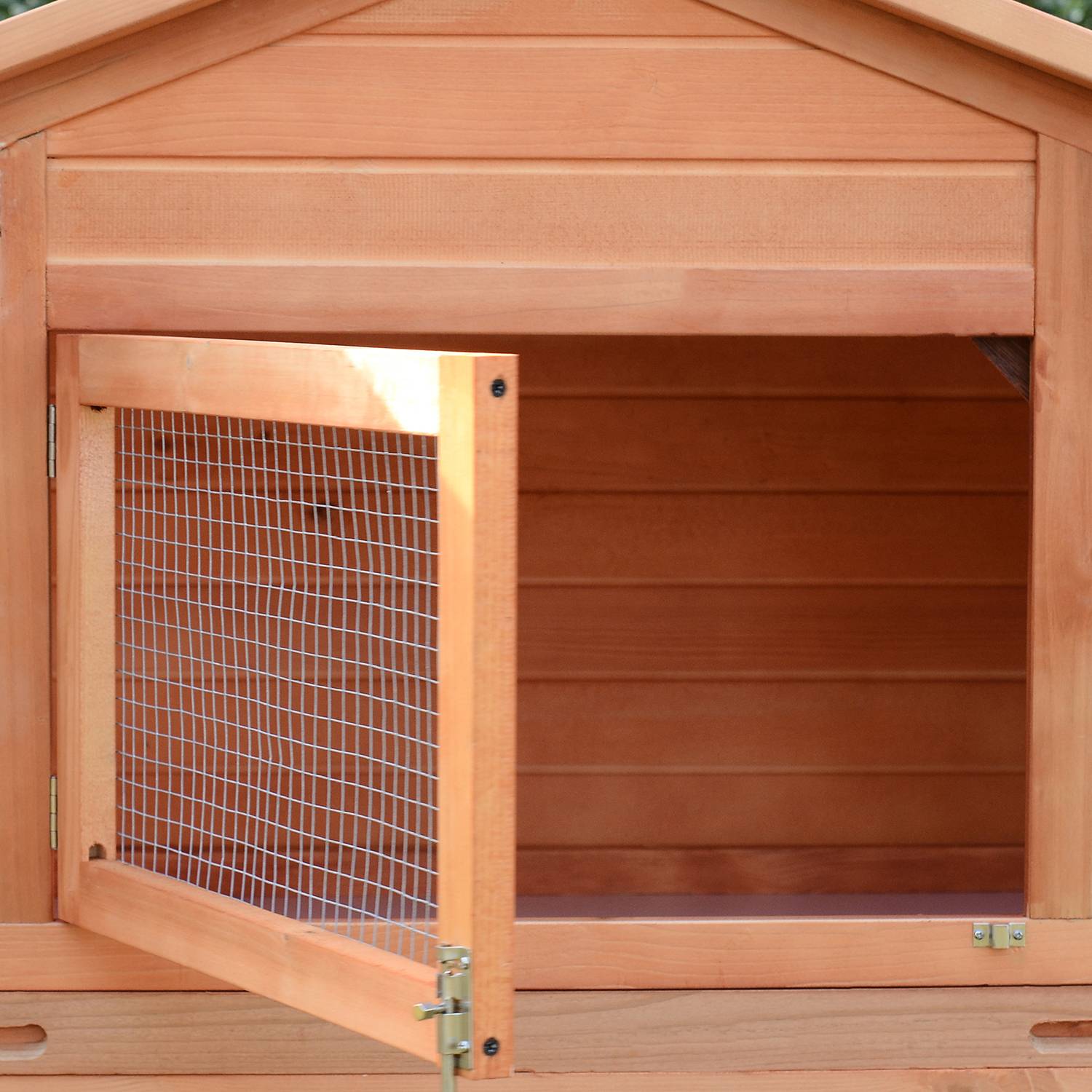 Cage petits animaux, 2 enclos, 2 rampes, 309 cm x 79 cm x 86 cm, naturel + vert - Image 9