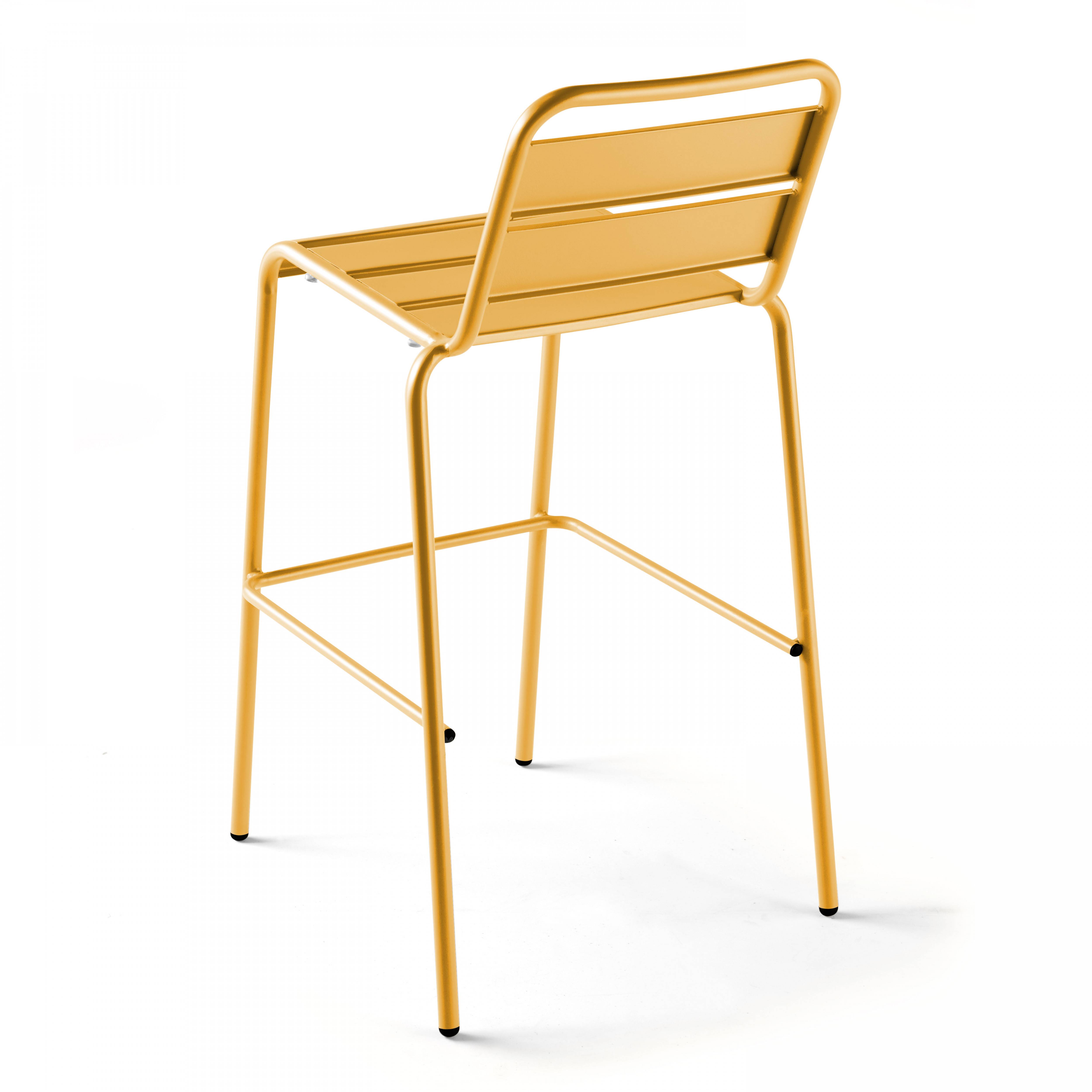 Oviala - Chaise haute de jardin en métal jaune Palavas - Oviala - Image 2