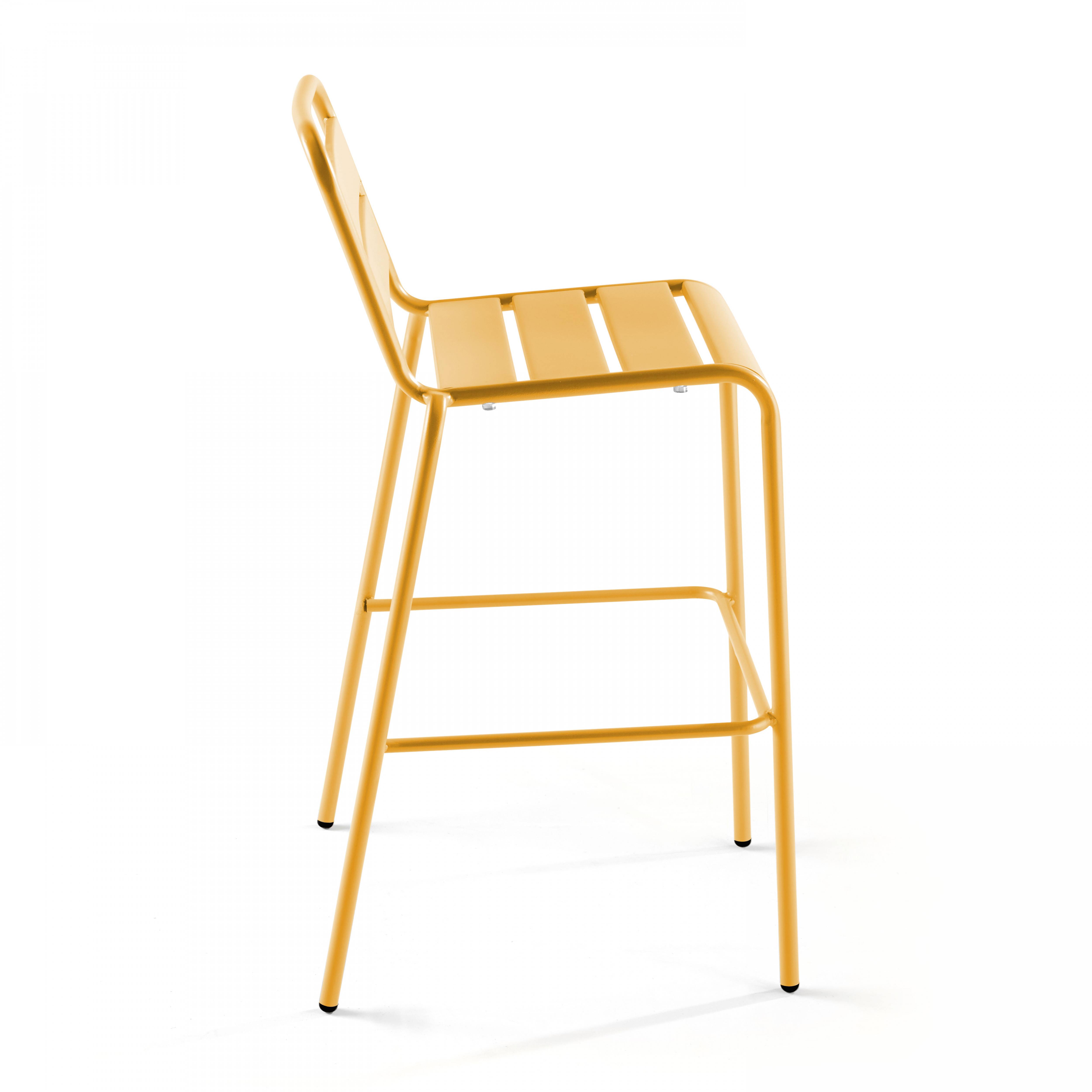 Oviala - Chaise haute de jardin en métal jaune Palavas - Oviala - Image 3