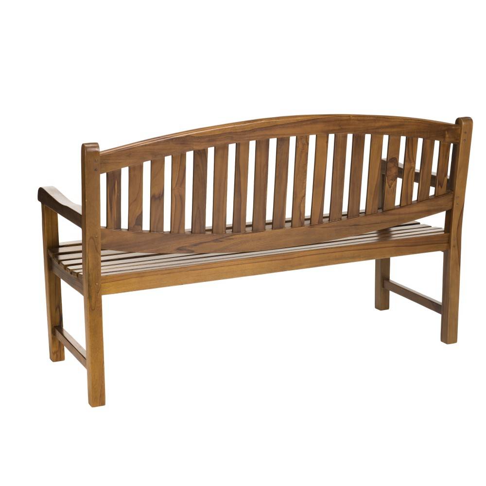 Macabane - MAEVA - Banc de jardin ovale en bois teck huilé - Imagen 6