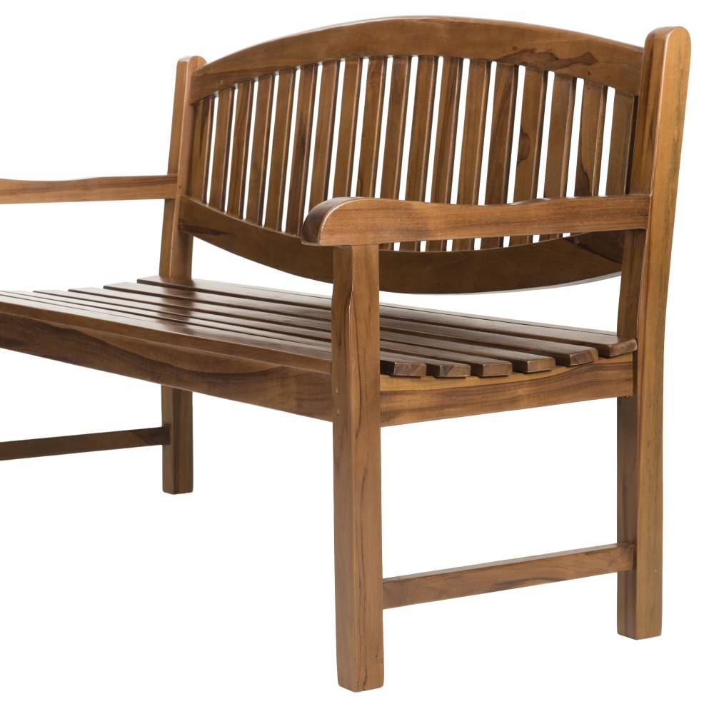 Macabane - MAEVA - Banc de jardin ovale en bois teck huilé - Imagen 7