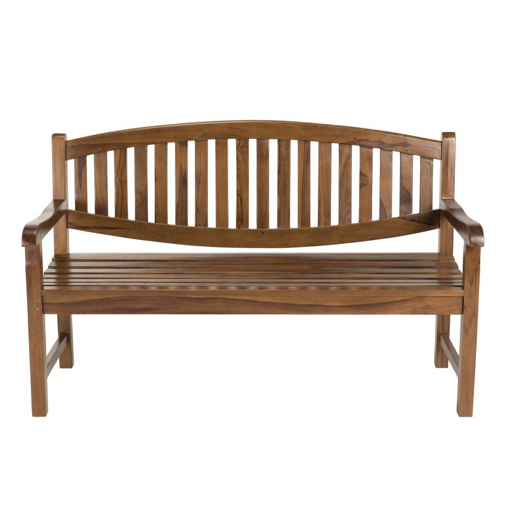Macabane - MAEVA - Banc de jardin ovale en bois teck huilé - Imagen 5