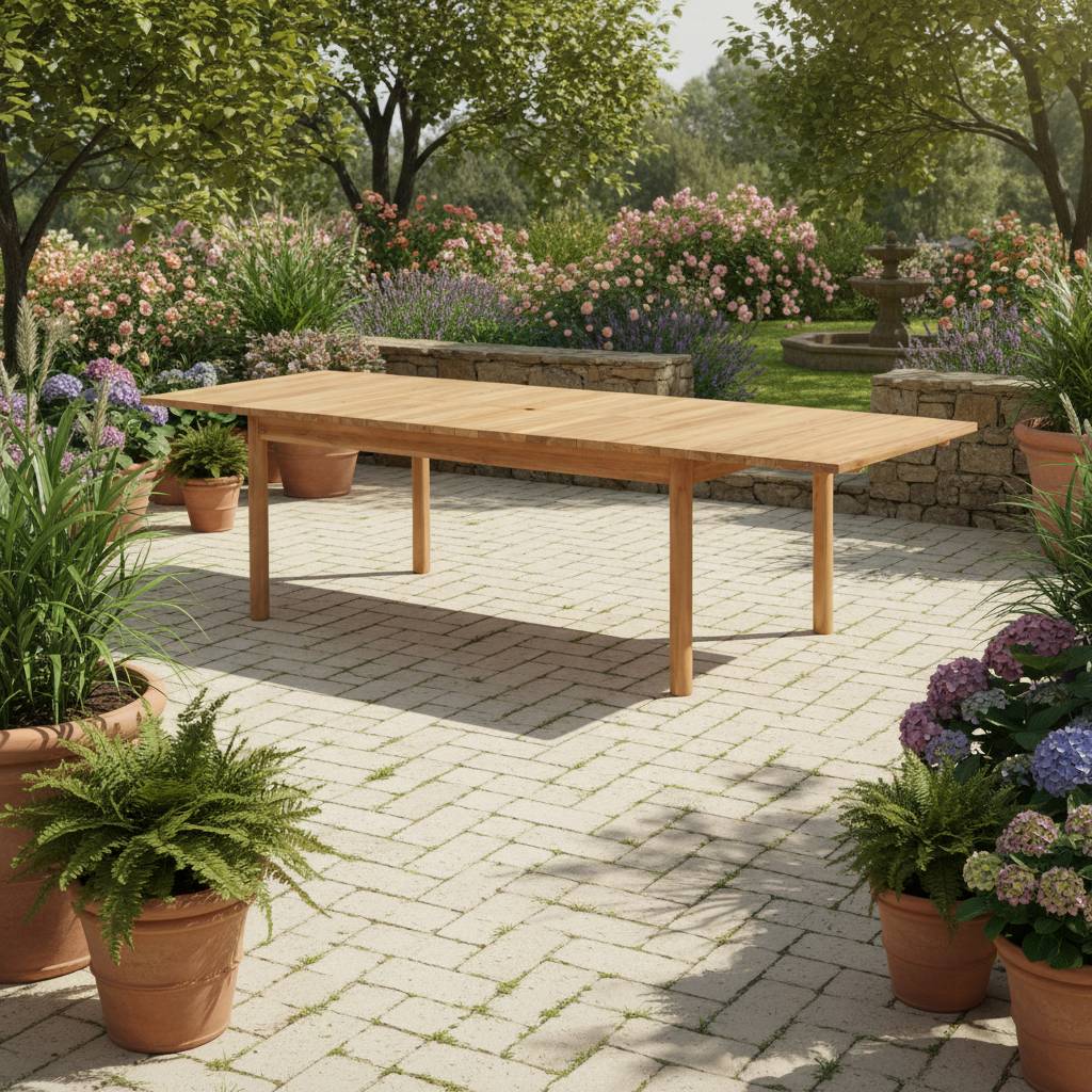 Table de jardin extensible rectangulaire teck massif 190/290 cm Auckland XL - TECK'Attitude - Image 4
