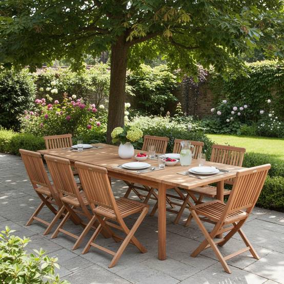 Table de jardin extensible rectangulaire teck massif 190/290 cm Auckland XL - TECK'Attitude - Image 3