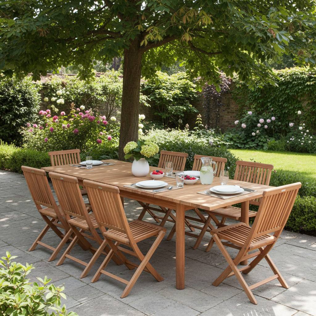 Table de jardin extensible rectangulaire teck massif 190/290 cm Auckland XL - TECK'Attitude - Image 3