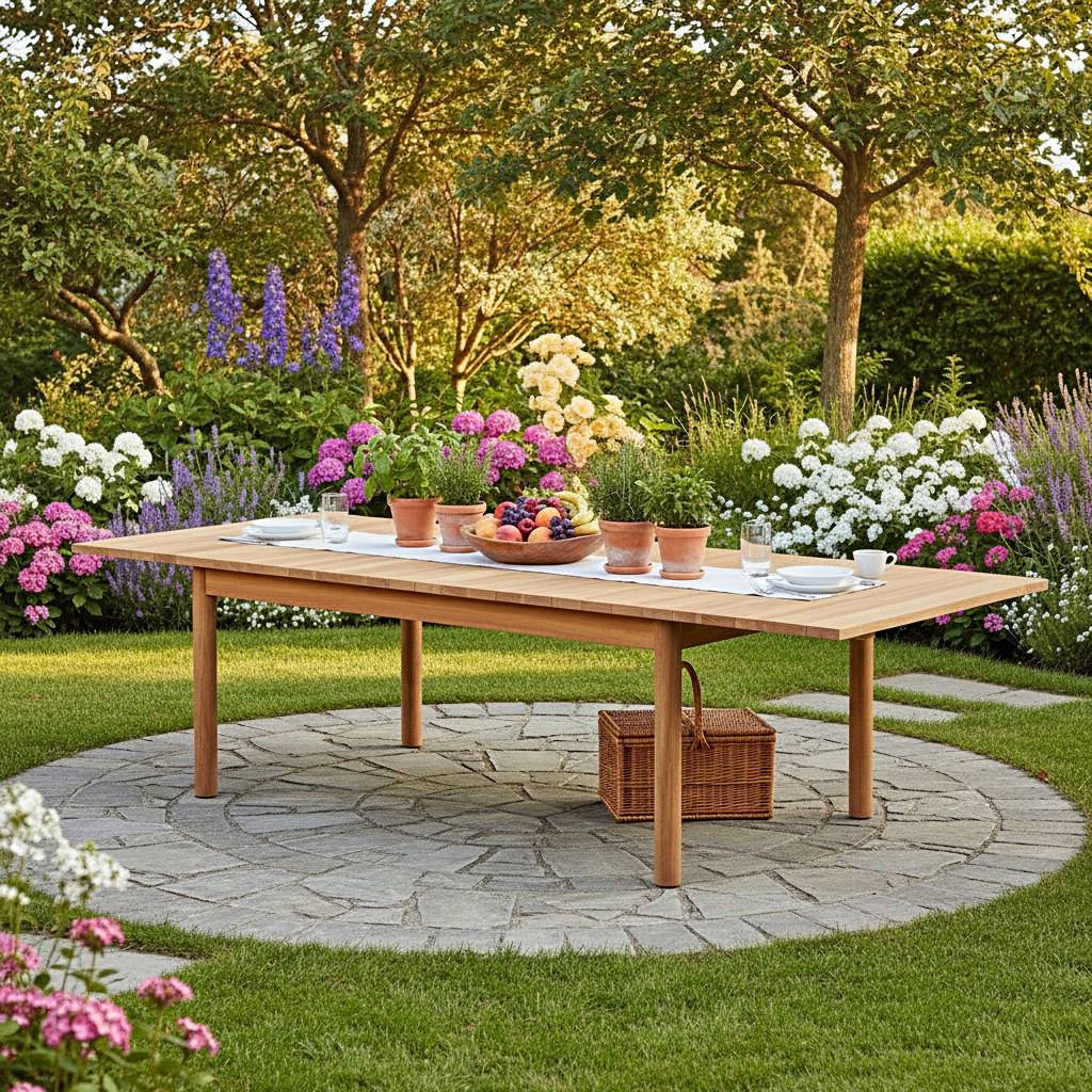 Table de jardin extensible rectangulaire teck massif 190/290 cm Auckland XL - TECK'Attitude - Image 2