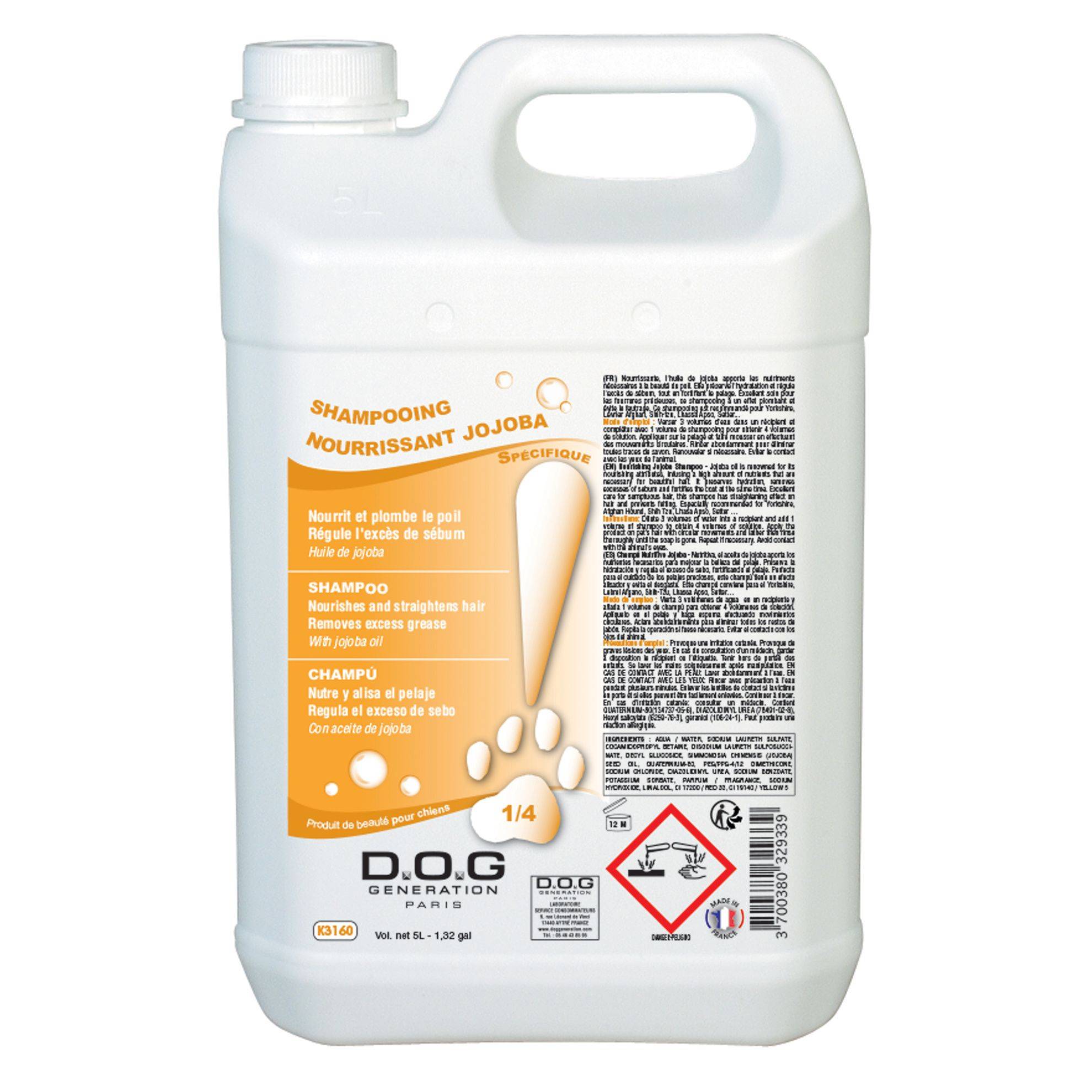 Shampoing Nourrissant Jojoba Dog Generation : 5 litres DOG GENERATION