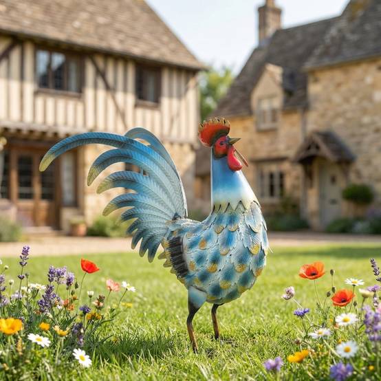 Statue De Coq De Jardin En Acrylique Résistante Aux Intempéries - Décoration Réaliste Poule Pour Pelouse, Patio Et Cour