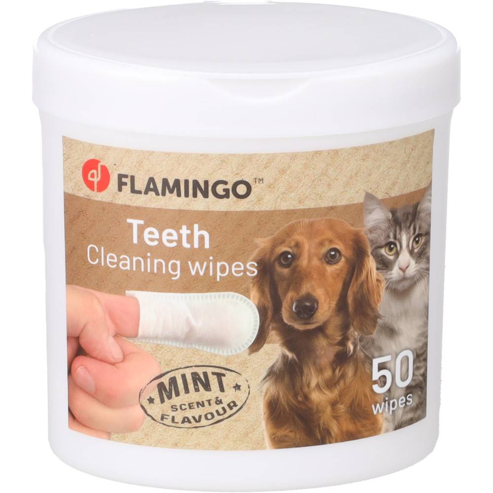 Lingettes nettoyage dents Reini 50 doigts à la menthe pour chat et chien - Image 2
